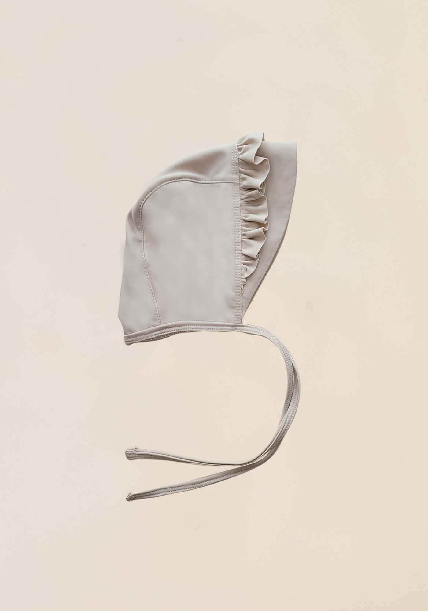 beguin anti uv enfant fille bebe bonnet de bain chapeau sable sand beige petits kiwis