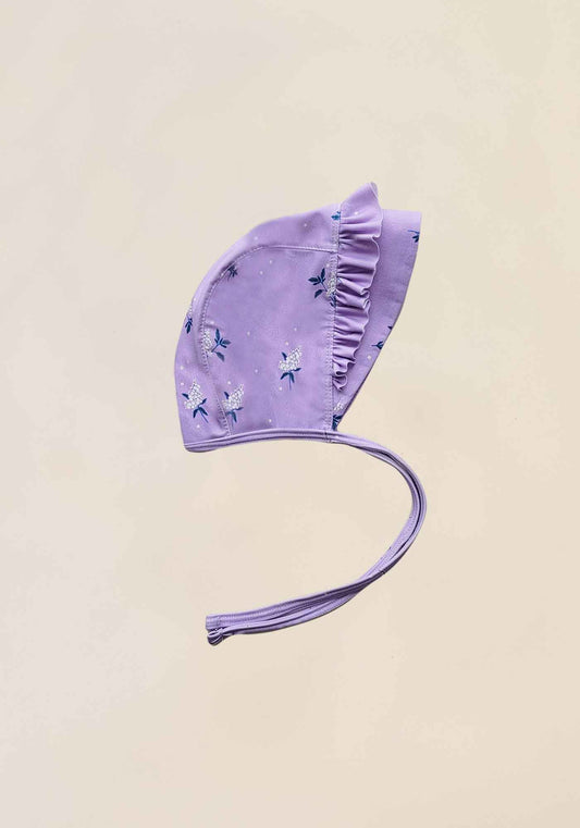 beguin anti uv enfant fille bebe bonnet de bain chapeau lilas-fleur-motif-violet petits kiwis