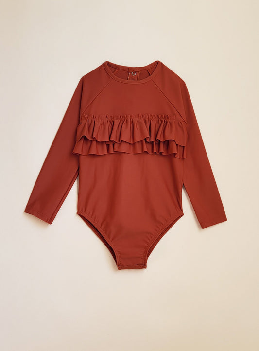 maillot de bain enfant body anti uv volant riad fille petits kiwis